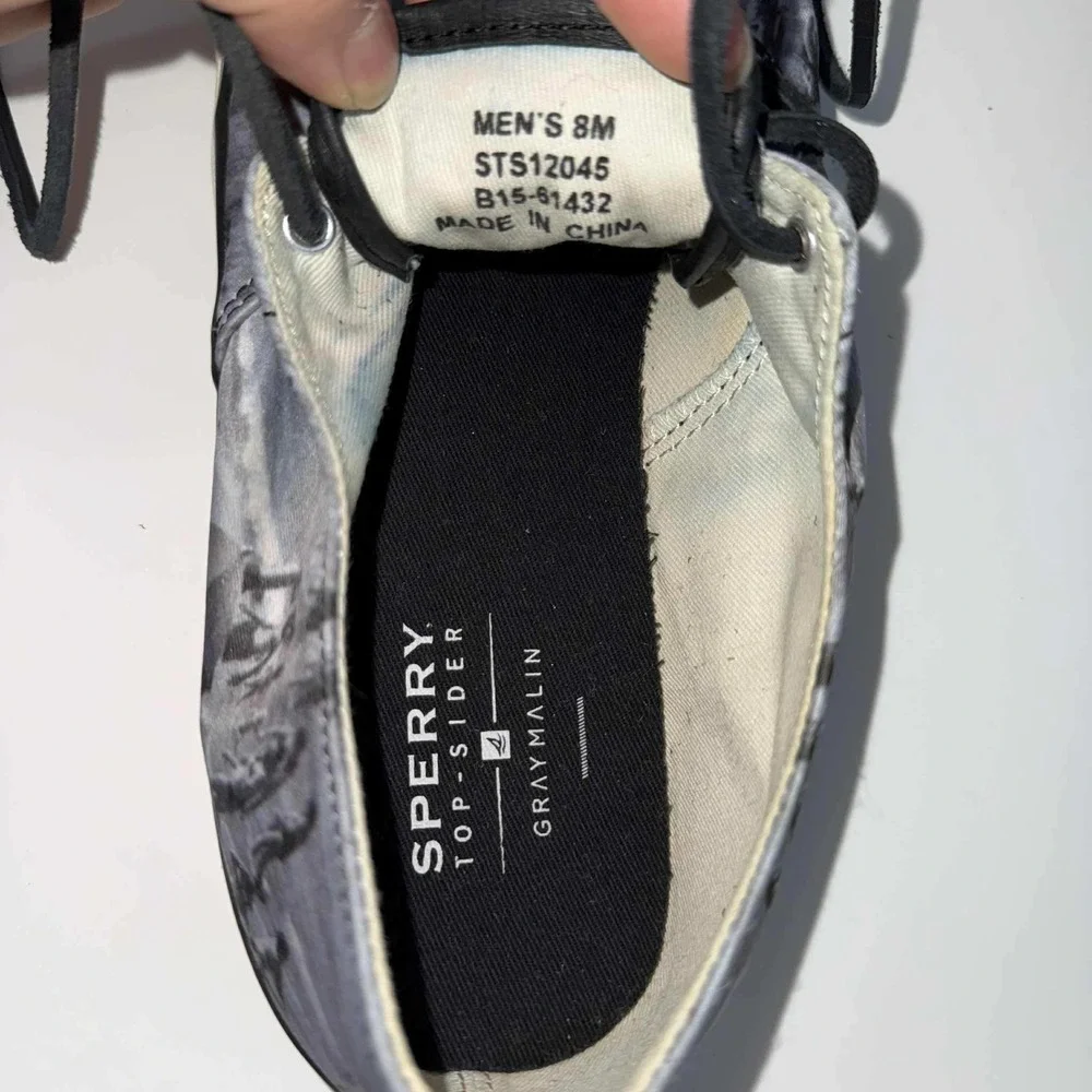 Sperry Top-Sider Gray‎ Malin Beach Print Sneakers Men's Size 8M Casual Shoes